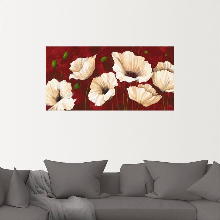 Artland Artprint Witte klaprozen voor rood als artprint van aluminium artprint voor buiten artprint op linnen poster muursticker - Foto 3