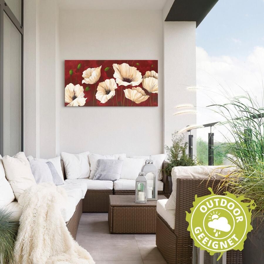 Artland Artprint Witte klaprozen voor rood als artprint van aluminium artprint voor buiten artprint op linnen poster muursticker - Foto 2