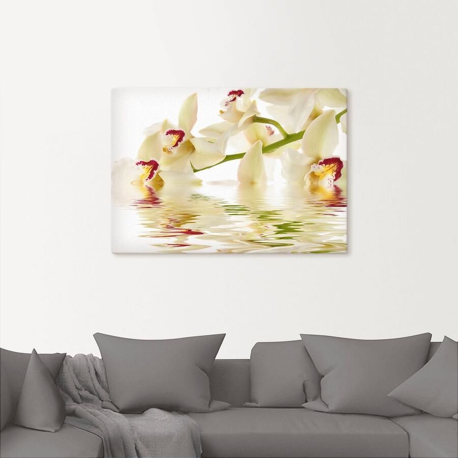 Artland Artprint Witte orchidee met waterreflectie als artprint op linnen poster in verschillende formaten maten - Foto 2