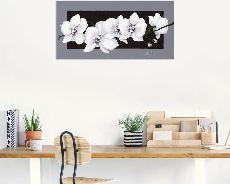 Artland Artprint Witte orchideeën op grijs als artprint van aluminium artprint voor buiten artprint op linnen poster muursticker - Foto 7