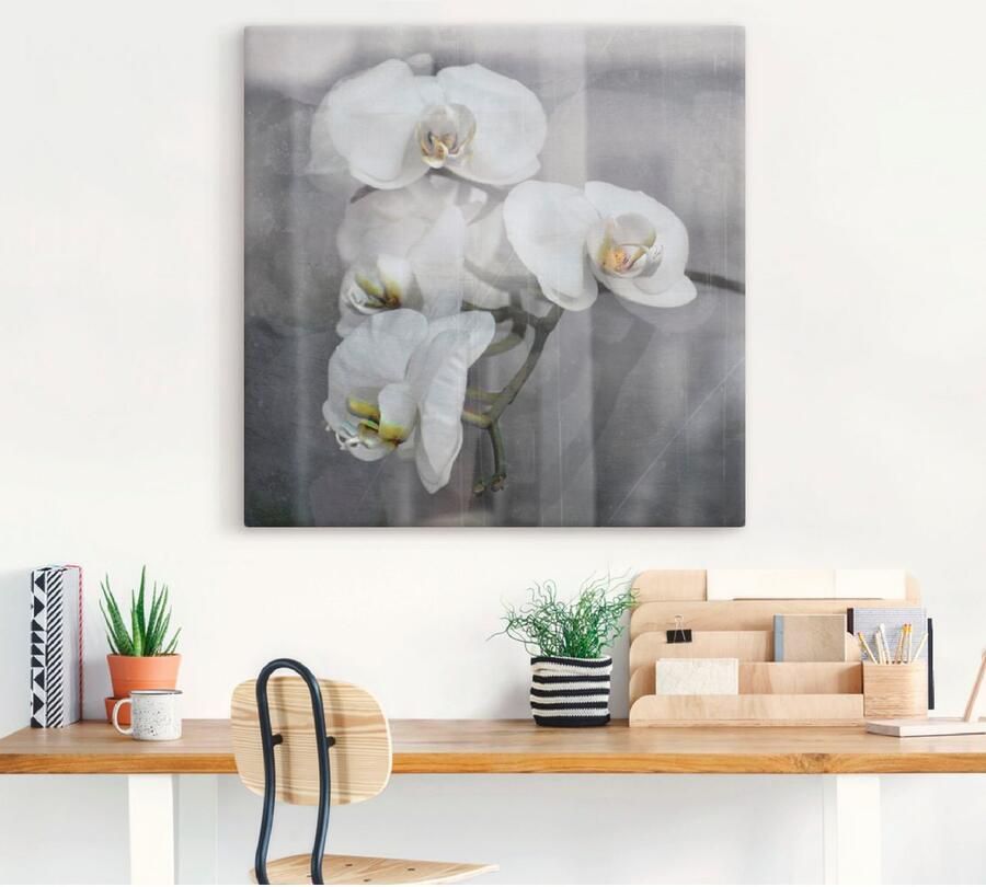 Artland Artprint Witte orchideeën white orchidee als artprint op linnen muursticker in verschillende maten - Foto 5