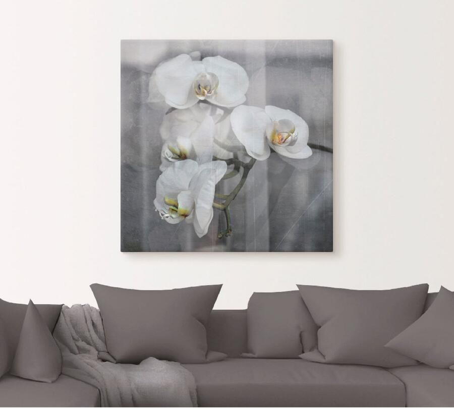 Artland Artprint Witte orchideeën white orchidee als artprint op linnen muursticker in verschillende maten - Foto 4