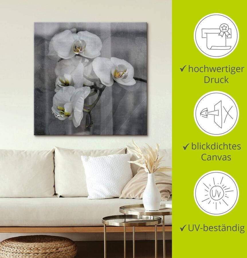 Artland Artprint Witte orchideeën white orchidee als artprint op linnen muursticker in verschillende maten - Foto 3