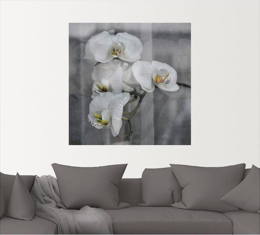 Artland Artprint Witte orchideeën white orchidee als artprint op linnen muursticker in verschillende maten - Foto 4