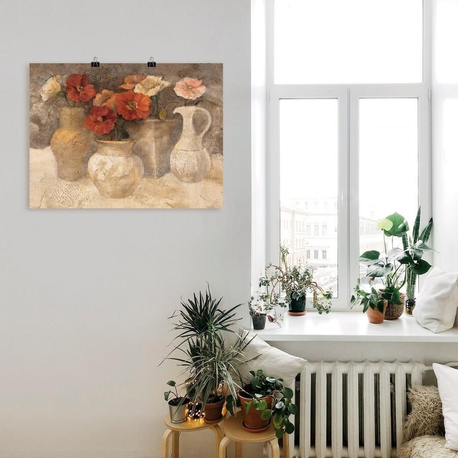 Artland Artprint Witte papaver als artprint op linnen poster in verschillende formaten maten