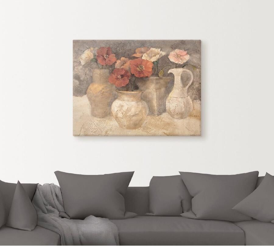 Artland Artprint Witte papaver als artprint op linnen poster in verschillende formaten maten
