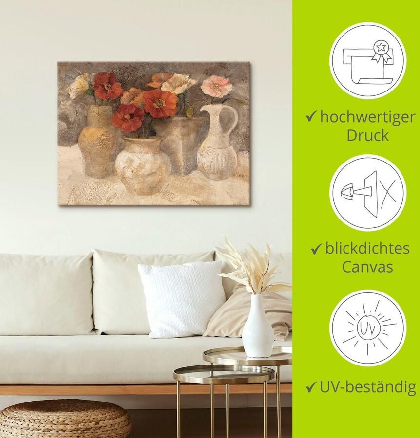 Artland Artprint Witte papaver als artprint op linnen poster in verschillende formaten maten - Foto 2