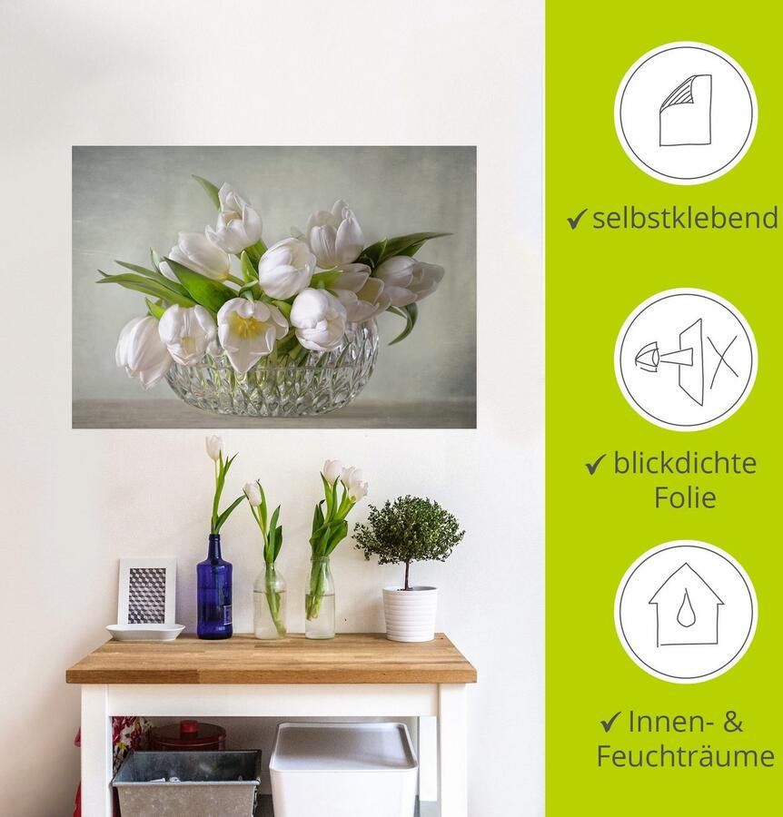Artland Artprint Witte tulpen als artprint op linnen poster muursticker in verschillende maten - Foto 3