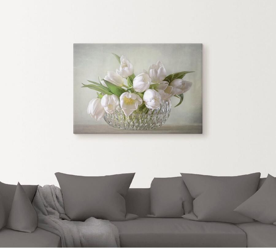 Artland Artprint Witte tulpen als artprint op linnen poster muursticker in verschillende maten - Foto 5