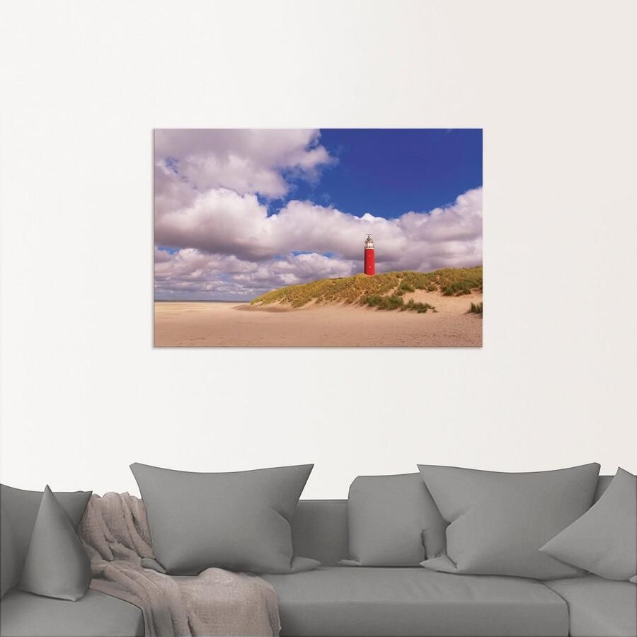 Artland Artprint Wolkenimpressie bij de vuurtoren als artprint van aluminium artprint voor buiten poster in diverse formaten