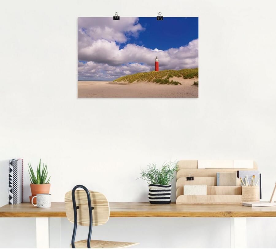 Artland Artprint Wolkenimpressie bij de vuurtoren als artprint van aluminium artprint voor buiten poster in diverse formaten - Foto 4