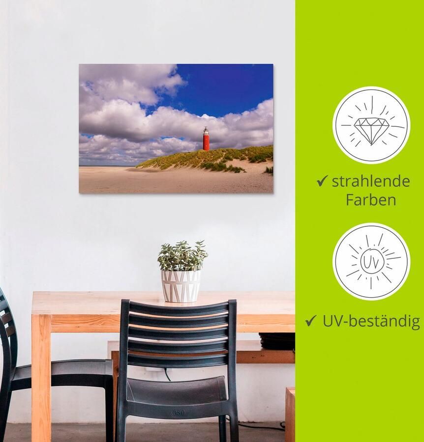 Artland Artprint Wolkenimpressie bij de vuurtoren als artprint van aluminium artprint voor buiten poster in diverse formaten - Foto 3
