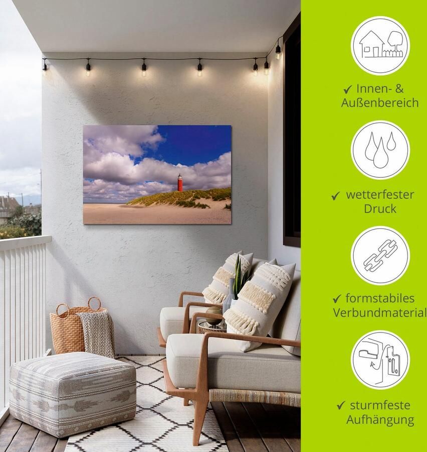 Artland Artprint Wolkenimpressie bij de vuurtoren als artprint van aluminium artprint voor buiten poster in diverse formaten - Foto 4