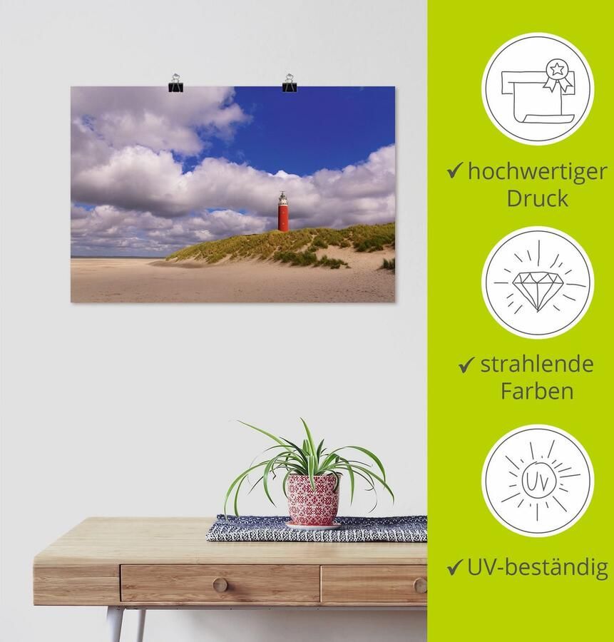 Artland Artprint Wolkenimpressie bij de vuurtoren als artprint van aluminium artprint voor buiten poster in diverse formaten - Foto 3