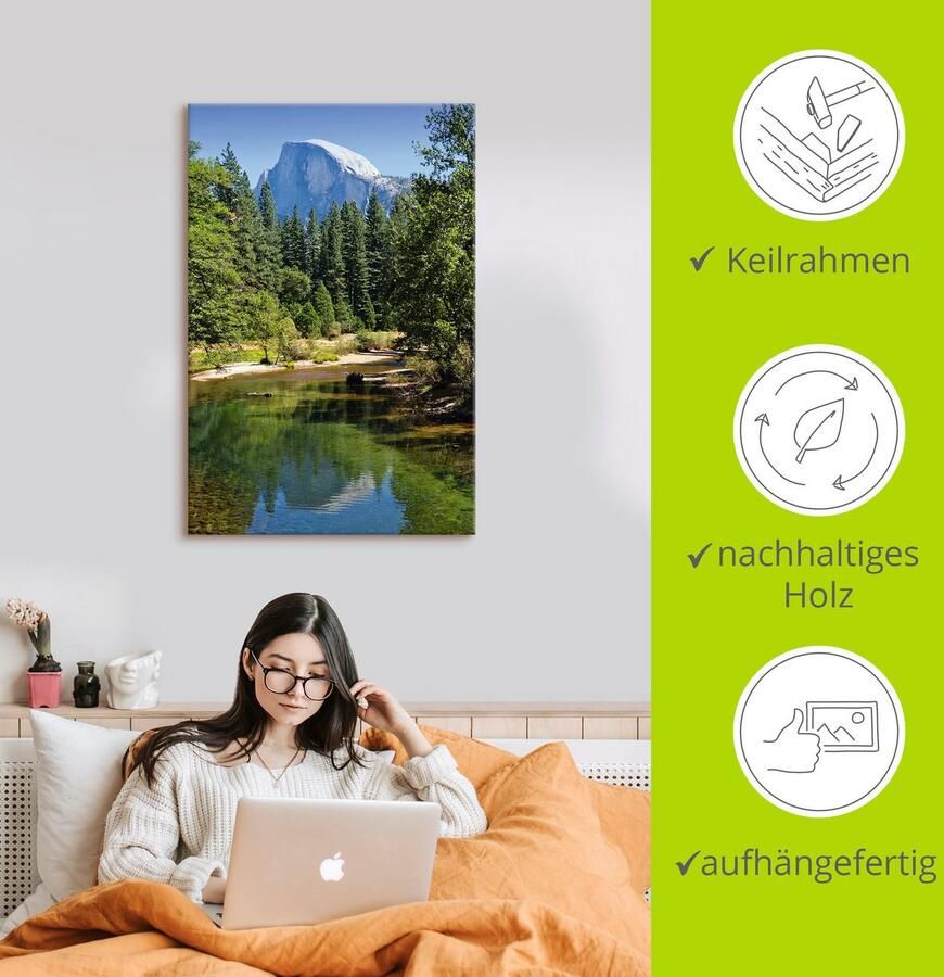 Artland Artprint op linnen Yosemite Valley Half Dome River of Mercy - Foto 2