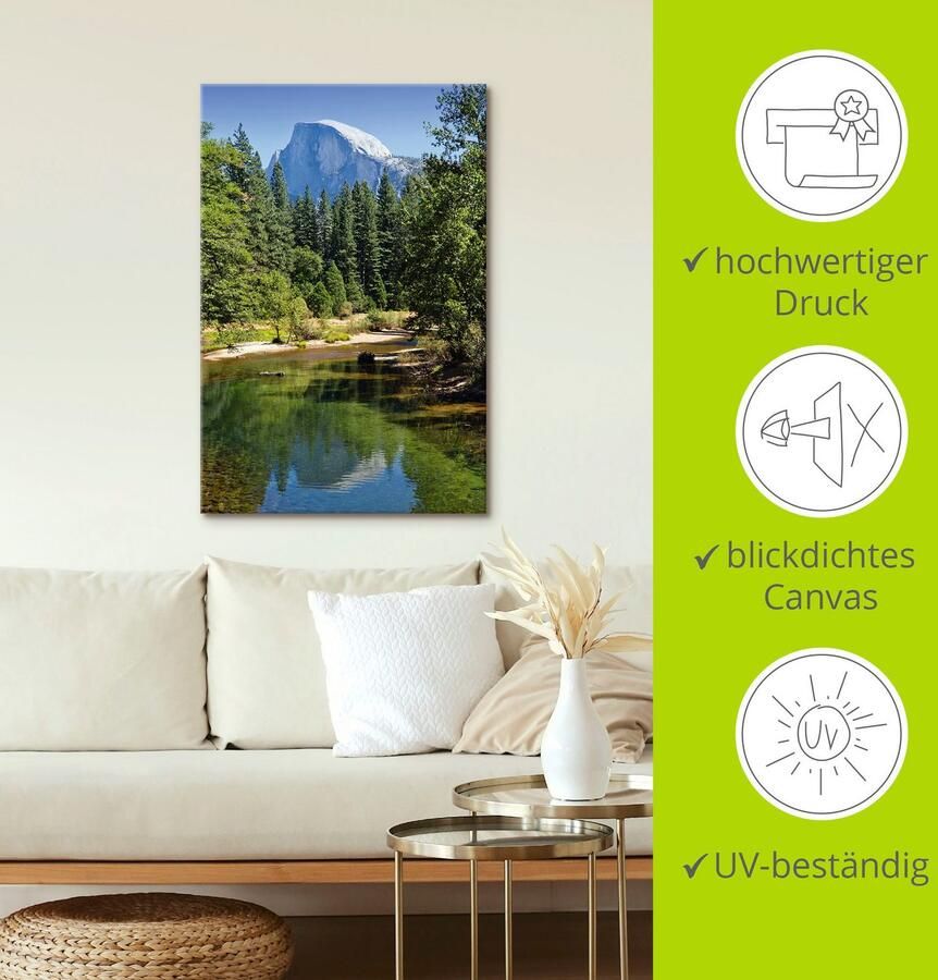 Artland Artprint op linnen Yosemite Valley Half Dome River of Mercy - Foto 3