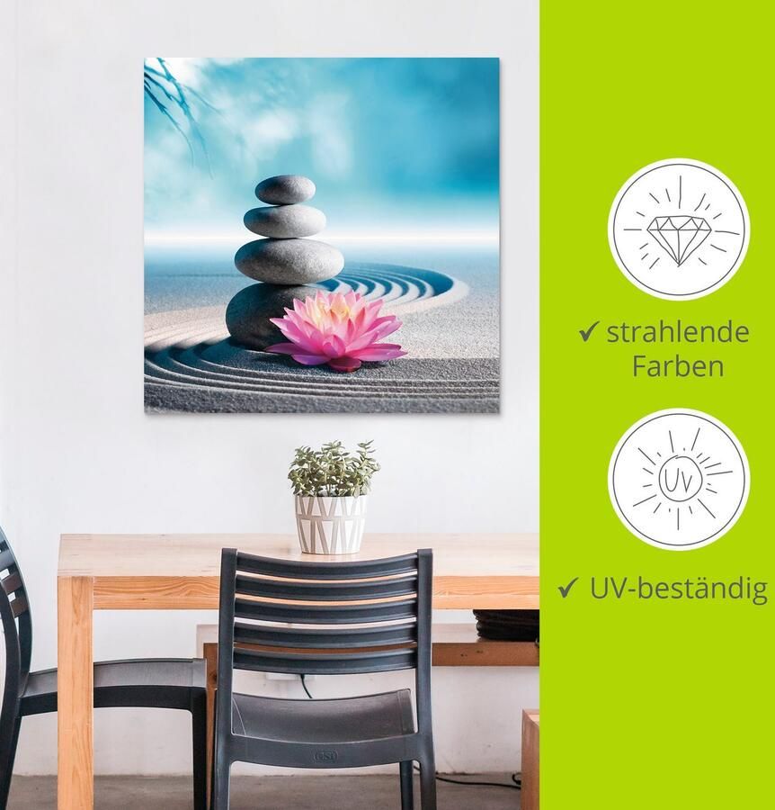 Artland Artprint Zand lelie en spa-stenen in zen-tuin als artprint van aluminium artprint voor buiten artprint op linnen poster in verschillende maten. maten - Foto 5