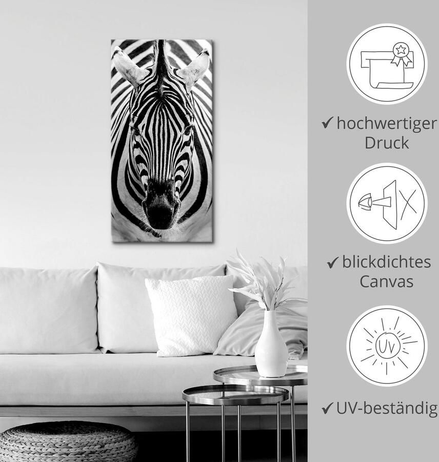 Artland Artprint Zebra als artprint op linnen poster muursticker in verschillende maten - Foto 3