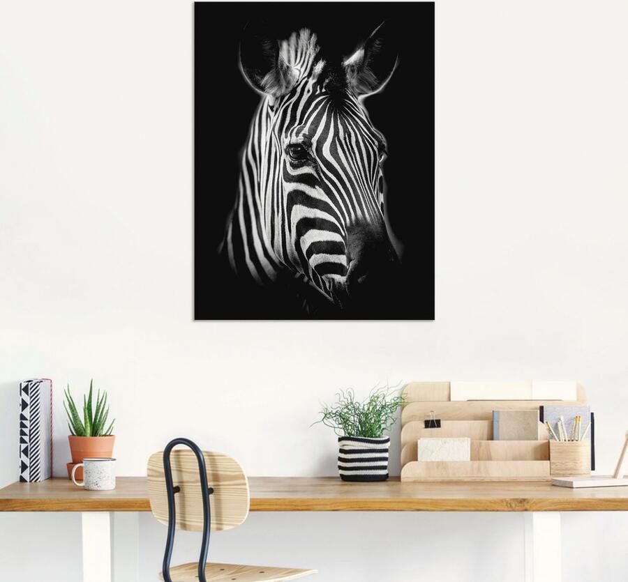 Artland Artprint Zebra als artprint van aluminium artprint voor buiten artprint op linnen poster muursticker - Foto 7