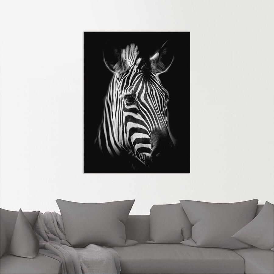 Artland Artprint Zebra als artprint van aluminium artprint voor buiten artprint op linnen poster muursticker - Foto 3