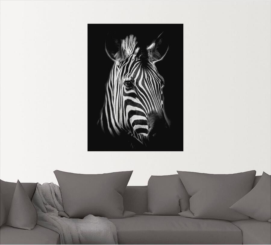 Artland Artprint Zebra als artprint van aluminium artprint voor buiten artprint op linnen poster muursticker - Foto 3