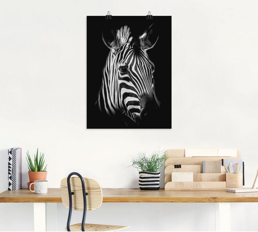 Artland Artprint Zebra als artprint van aluminium artprint voor buiten artprint op linnen poster muursticker - Foto 4