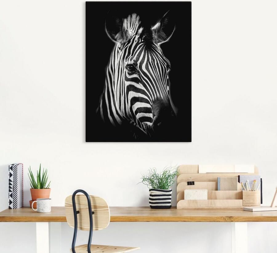 Artland Artprint Zebra als artprint van aluminium artprint voor buiten artprint op linnen poster muursticker - Foto 4