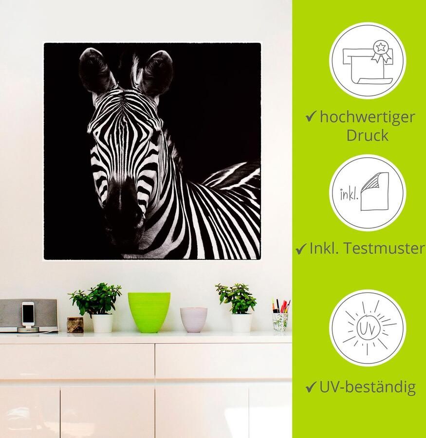 Artland Artprint Zebra II als artprint op linnen muursticker in verschillende maten - Foto 2