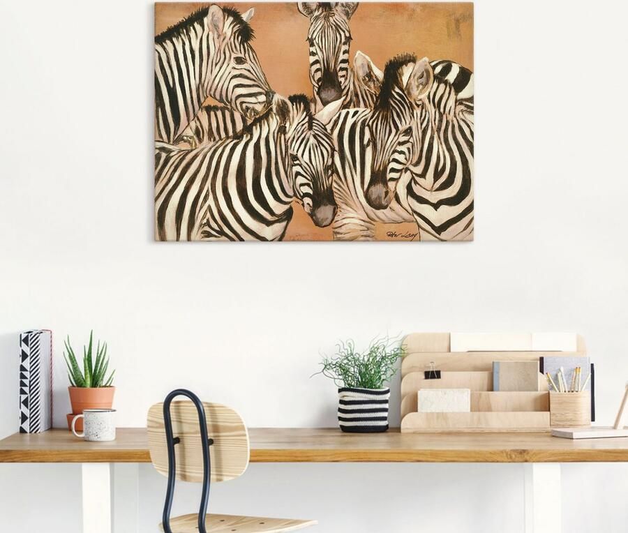 Artland Artprint Zebra's als artprint op linnen poster in verschillende formaten maten - Foto 4
