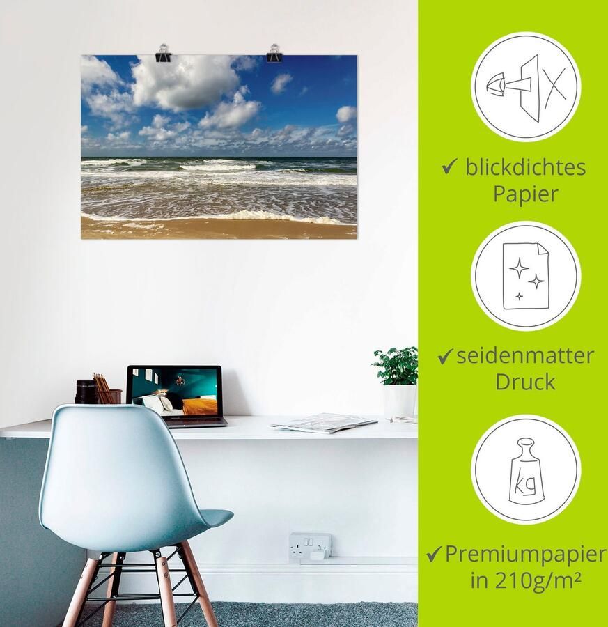 Artland Artprint Zeezicht strand paal als artprint van aluminium artprint voor buiten poster muursticker in diverse maten formaten - Foto 2