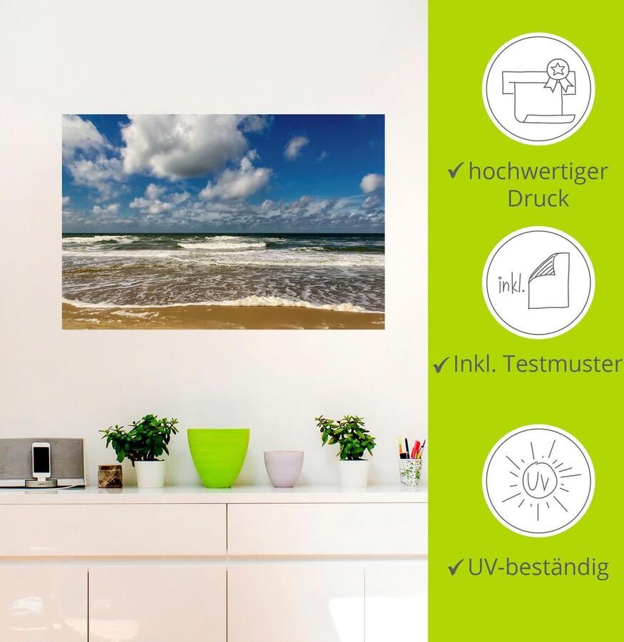 Artland Artprint Zeezicht strand paal als artprint van aluminium artprint voor buiten poster muursticker in diverse maten formaten - Foto 3