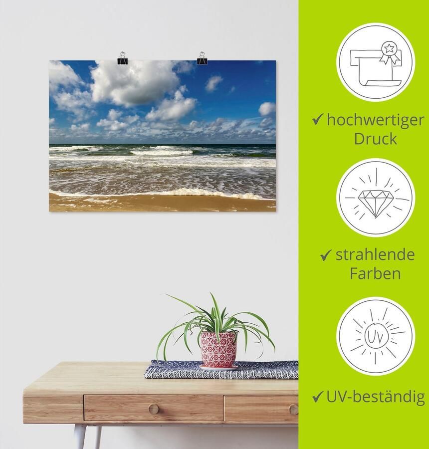 Artland Artprint Zeezicht strand paal als artprint van aluminium artprint voor buiten poster muursticker in diverse maten formaten - Foto 3