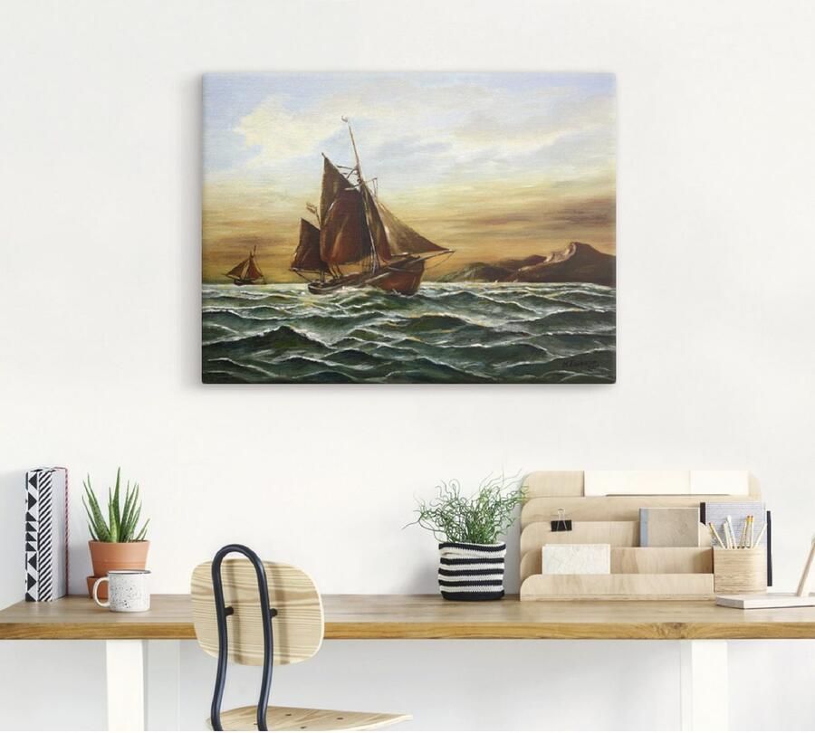 Artland Artprint Zeilschip op zee maritieme schilderkunst als artprint op linnen muursticker in verschillende maten - Foto 5