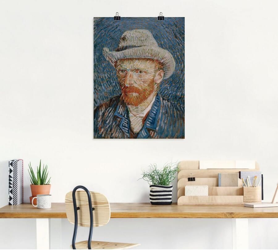 Artland Artprint Zelfportret met grijze vilthoed. 1887 als artprint op linnen poster in verschillende formaten maten - Foto 4