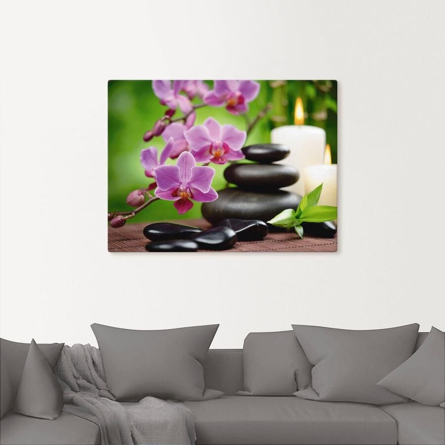 Artland Artprint Zen basaltstenen en bamboe op hout als artprint van aluminium artprint voor buiten artprint op linnen poster muursticker - Foto 2