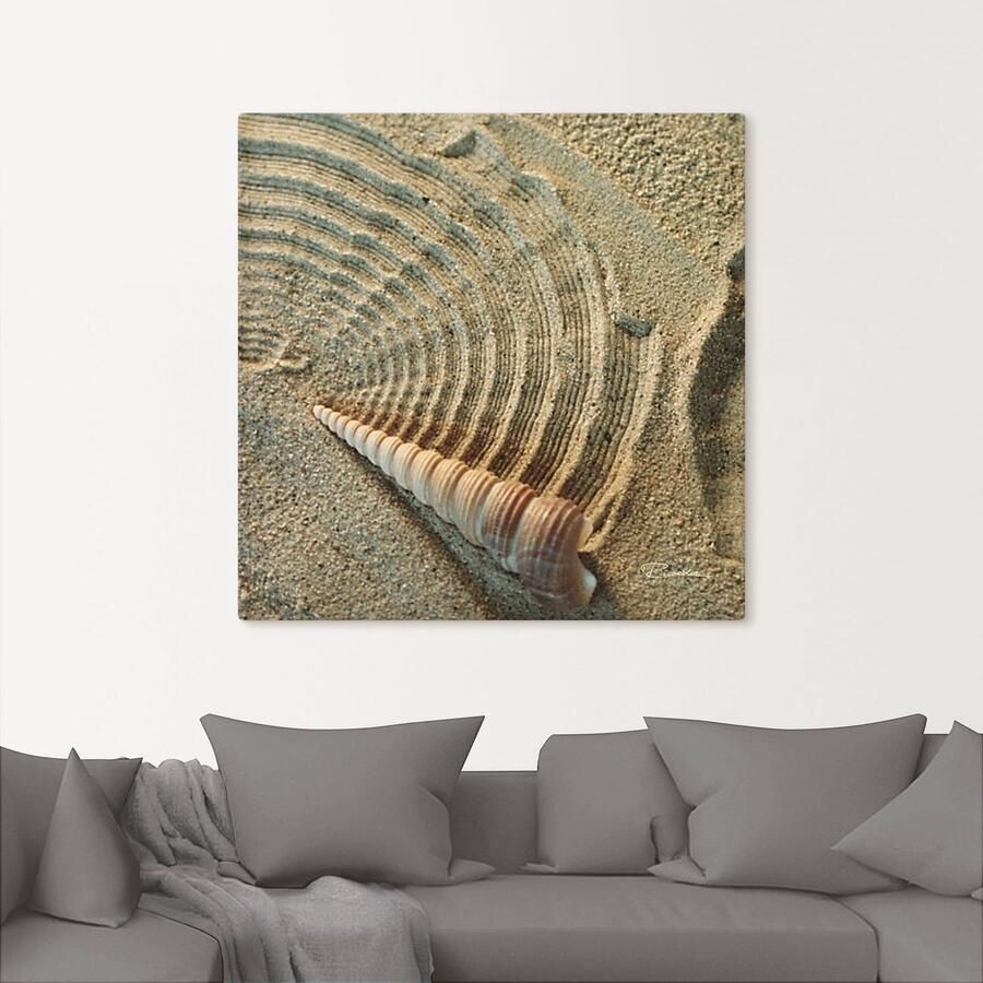 Artland Artprint Zen IV schelp in het zand als artprint van aluminium artprint voor buiten artprint op linnen in verschillende maten