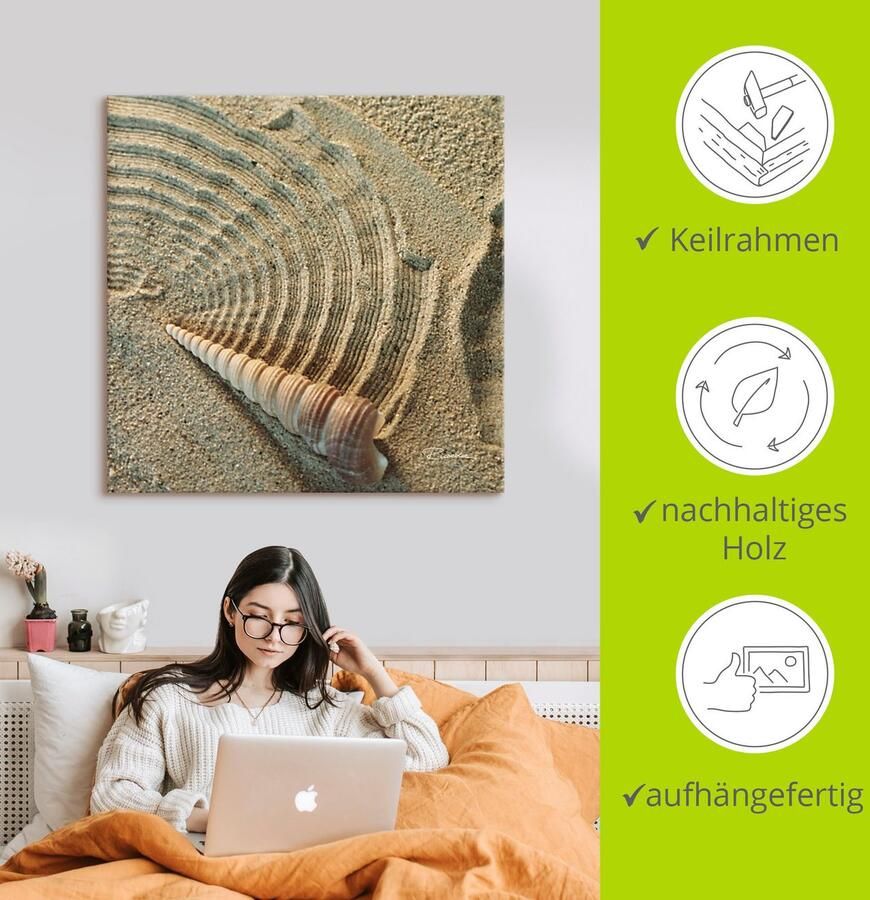 Artland Artprint Zen IV schelp in het zand als artprint van aluminium artprint voor buiten artprint op linnen in verschillende maten - Foto 4