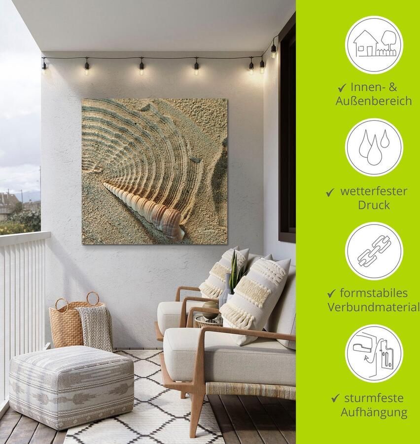 Artland Artprint Zen IV schelp in het zand als artprint van aluminium artprint voor buiten artprint op linnen in verschillende maten - Foto 4
