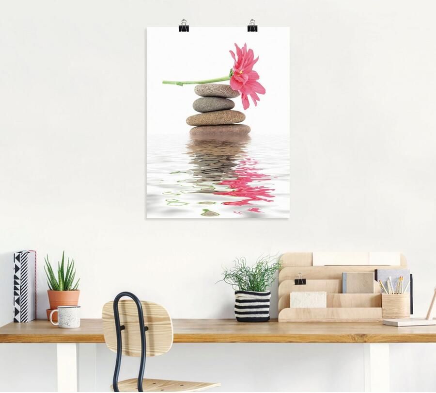 Artland Artprint Zen Spa stenen met bloemen I als artprint op linnen poster in verschillende formaten maten - Foto 6
