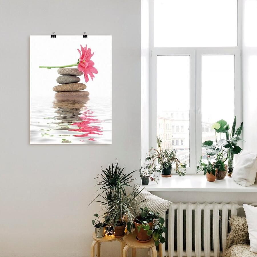 Artland Artprint Zen Spa stenen met bloemen I als artprint op linnen poster in verschillende formaten maten - Foto 3