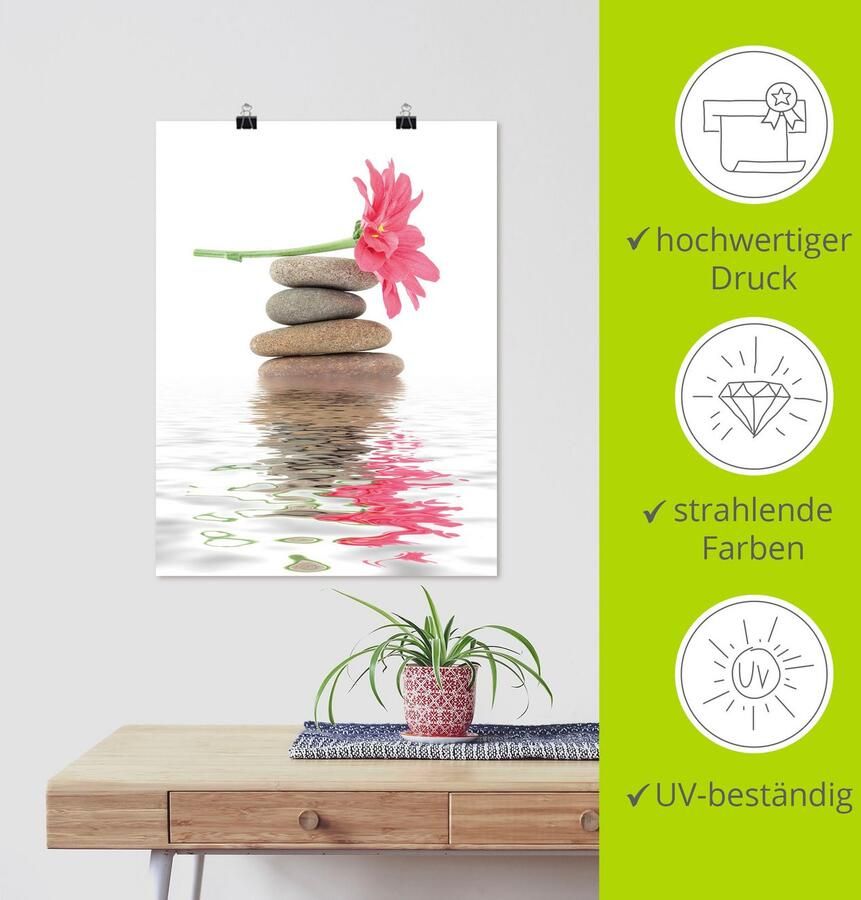 Artland Artprint Zen Spa stenen met bloemen I als artprint op linnen poster in verschillende formaten maten - Foto 5