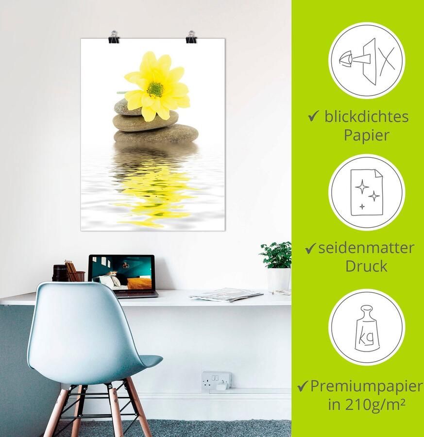 Artland Artprint Zen Spa stenen met bloemen II als artprint van aluminium artprint voor buiten artprint op linnen poster in verschillende maten. maten - Foto 2