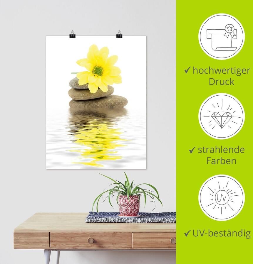 Artland Artprint Zen Spa stenen met bloemen II als artprint van aluminium artprint voor buiten artprint op linnen poster in verschillende maten. maten - Foto 3