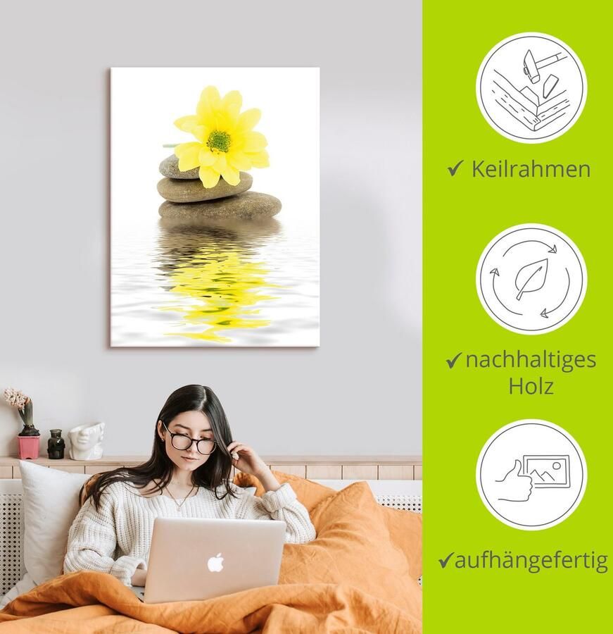 Artland Artprint Zen Spa stenen met bloemen II als artprint van aluminium artprint voor buiten artprint op linnen poster in verschillende maten. maten - Foto 3