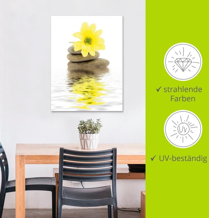 Artland Artprint Zen Spa stenen met bloemen II als artprint van aluminium artprint voor buiten artprint op linnen poster in verschillende maten. maten - Foto 3