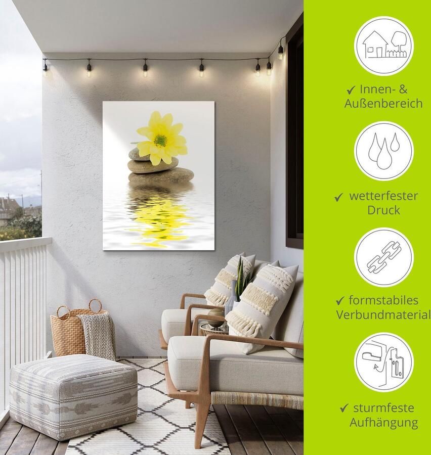 Artland Artprint Zen Spa stenen met bloemen II als artprint van aluminium artprint voor buiten artprint op linnen poster in verschillende maten. maten - Foto 4