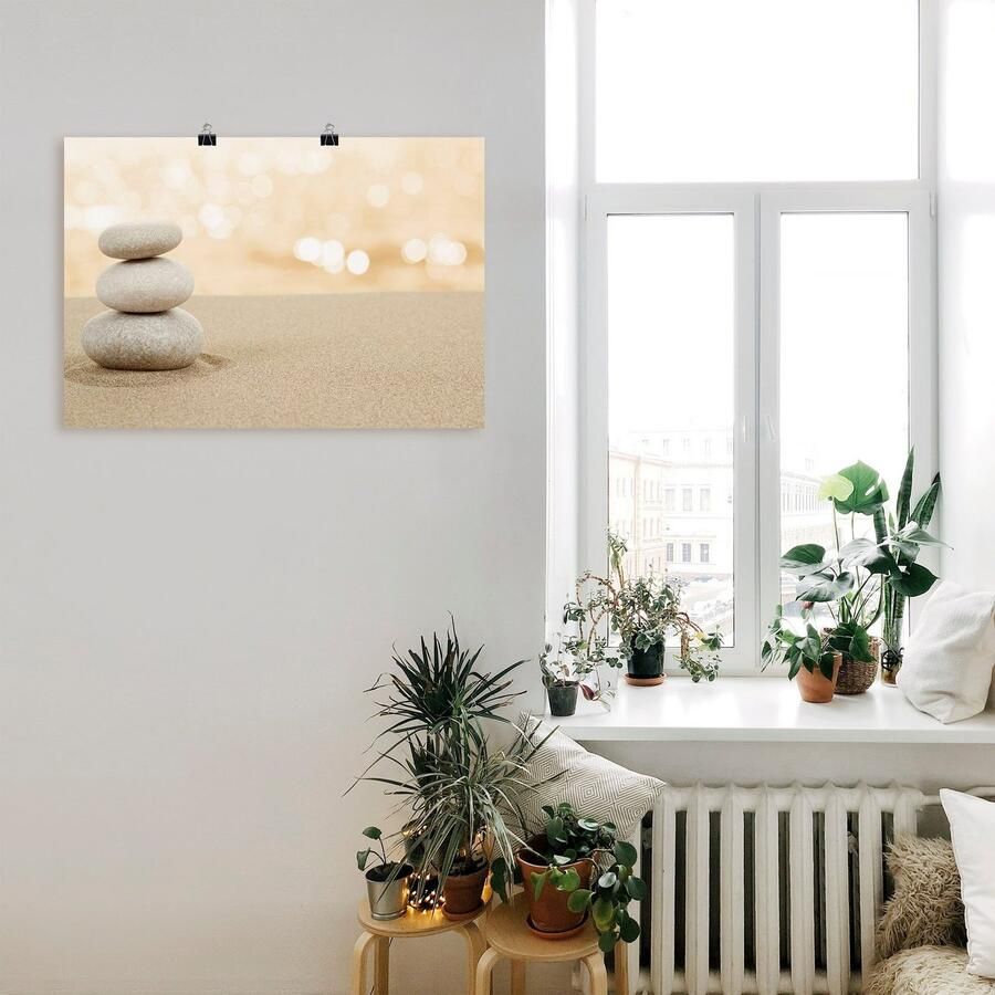 Artland Artprint Zen stenen in het zand als artprint op linnen poster in verschillende formaten maten