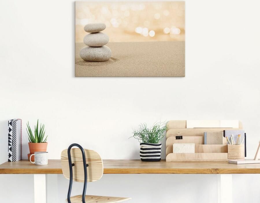 Artland Artprint Zen stenen in het zand als artprint op linnen poster in verschillende formaten maten - Foto 6