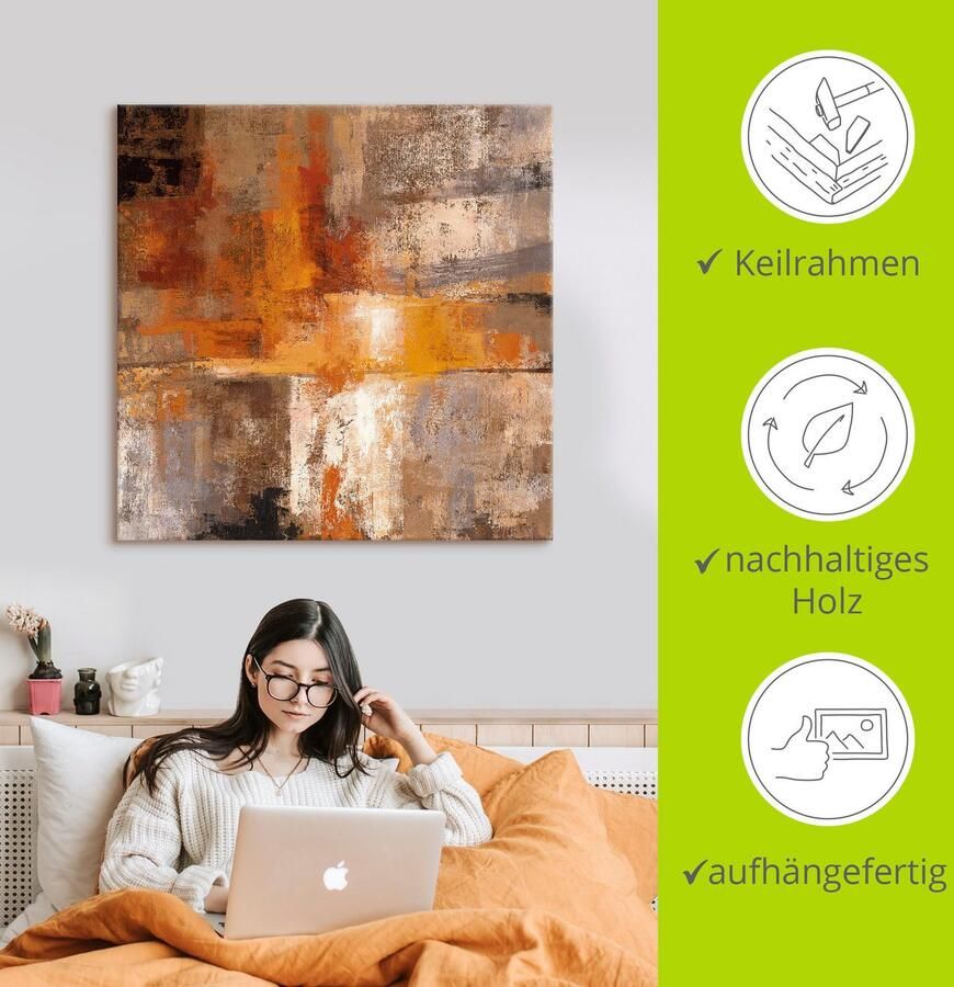 Artland Artprint Zilverkleur en amber oogst als artprint op linnen poster in verschillende formaten maten - Foto 3