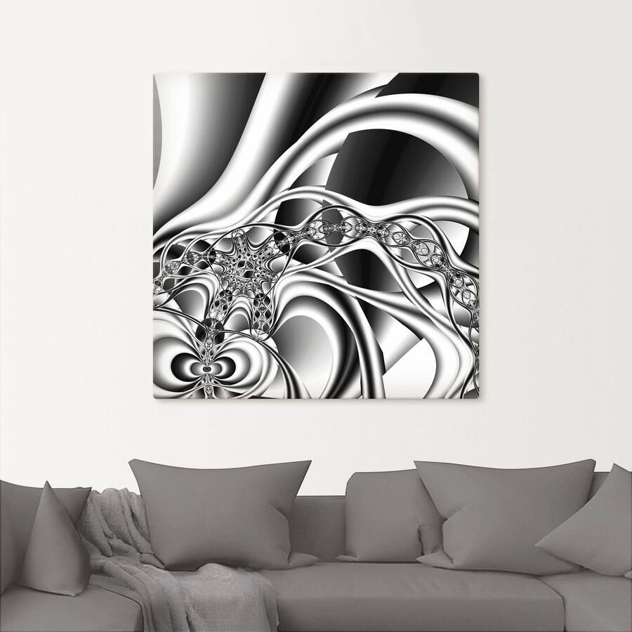 Artland Artprint Zilverkleurkleurige ketting als artprint van aluminium artprint op linnen muursticker verschillende maten